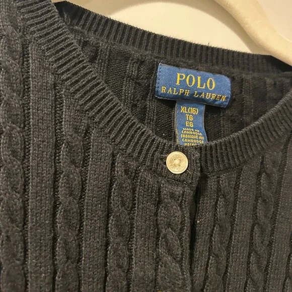 Polo by Ralph Lauren Black Cable Knit Sweater - Picture 3 of 6